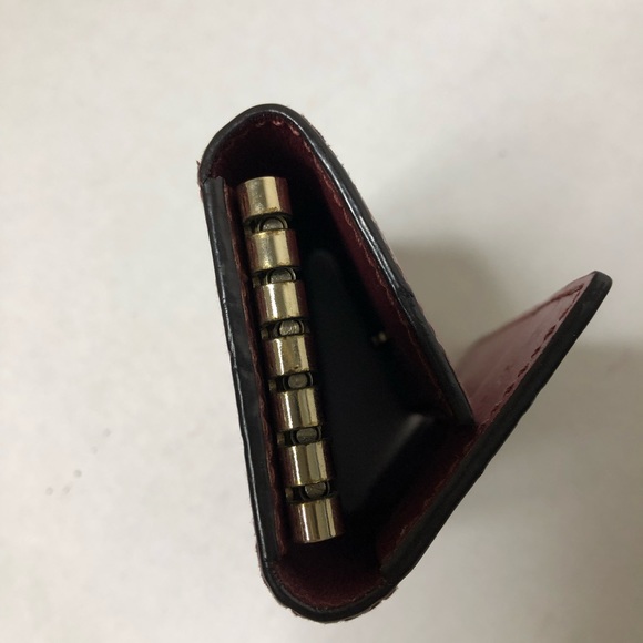 GUCCI 🌼 Authentic Pink Patent Leather GG Link Gold Heart Logo Key/Card Holder - Picture 7 of 15